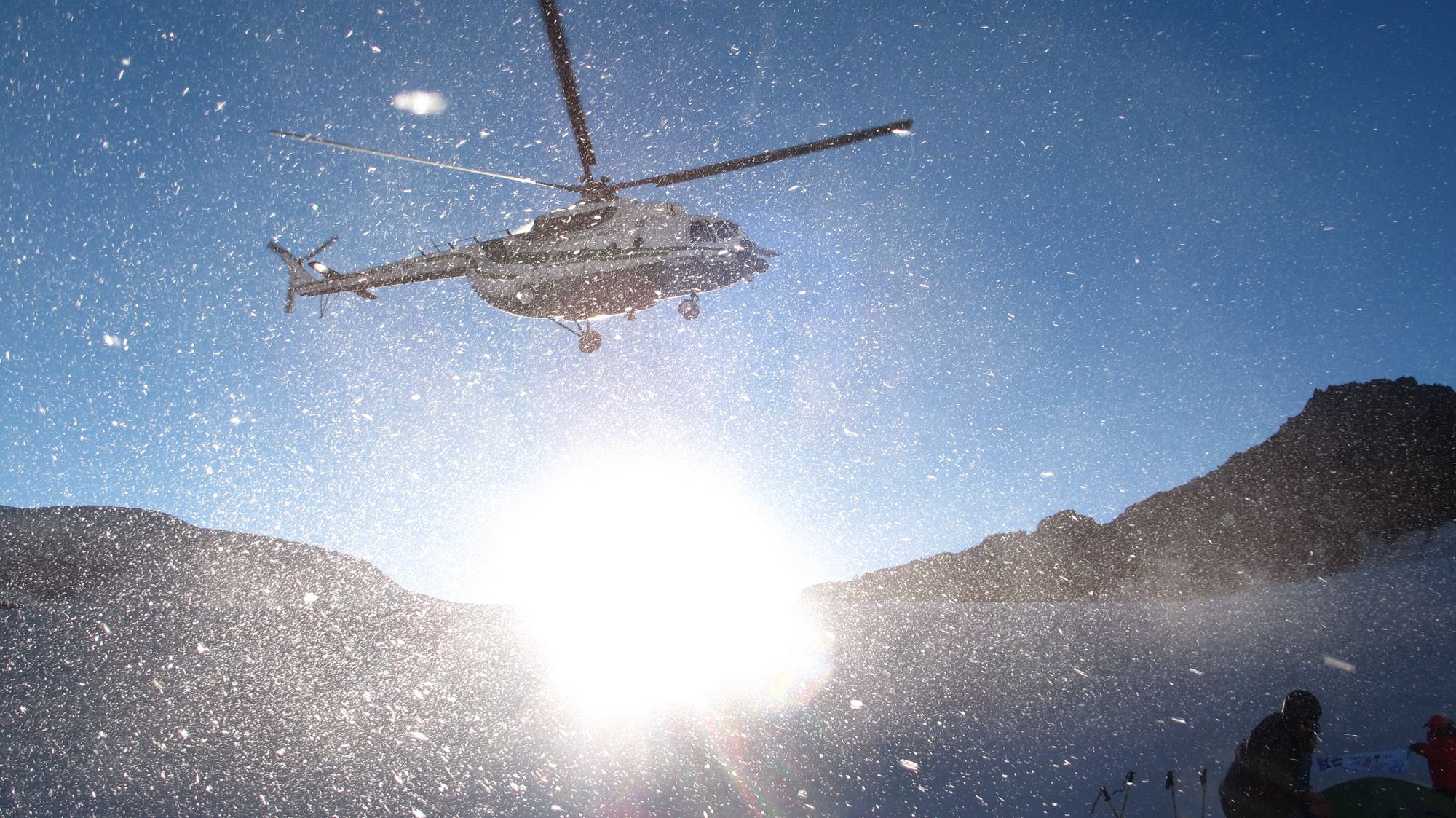 The helicopter was terrifying, but it was the harbinger of more than just wind and flying ice.